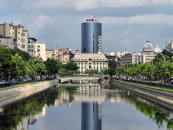 view to dambovita river in Bucharest